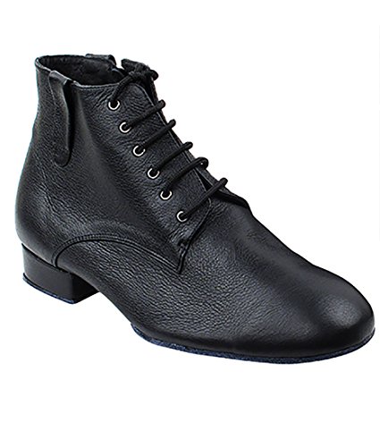 Very Fine Dance Shoes - Mens Dance Boots - Ballroom Latin Tango Salsa Dance Shoes for Men - RCCL9001-1-inch Heel - Black Leather - 11