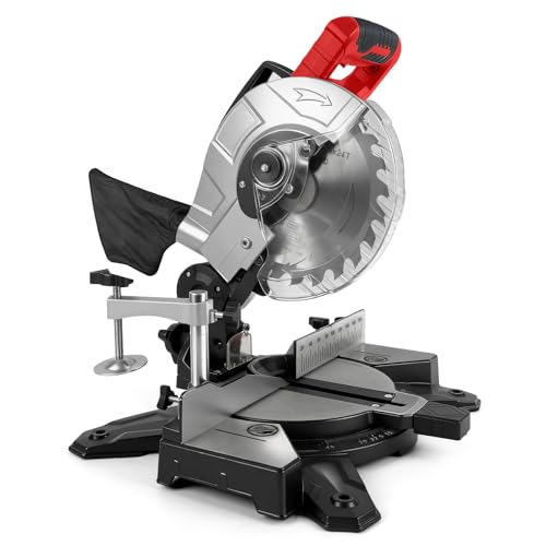 Roadtime Scie à Onglet radiale sans Fil pour Milwaukee 18V piles(sans batterie),210mm Scie Circulaire,Tête de scie inclinable 45˚,Sac à poussière et blocage de sécurité, pour Bois,Plastique,Métal