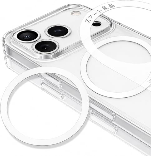 スマート良品 Mag-Safe対応 メタルリング 磁気増強 ユニバーサルリング Mag-Safe シール マグセーフシール マグネットシール sc029 (ホワイト 2枚入り)の商品画像（Amazon）