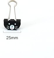 Vista 6 de Cute Cat Metal Binder Clips 20Pcs Black Medium Paper Clamps for School Home Desk Organizers Office Supplies