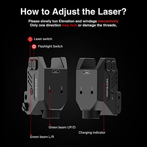 Image of SOLOFISH 500lm Pistol Light and Purple /Infrared (IR) /Green Blue Beam Combo, Rechargeable Aluminum Weapon Light and Beams for Guns with a Rail