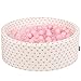 Produktbild KiddyMoon Rund Bällebad Bällepool 90X30cm/200 Bälle  7Cm Kronen-Muster Ballgruben Für Babys Spielbad Kleinkinder, Hergestellt In Der EU, Golden-Ecru: Rose/Transparent