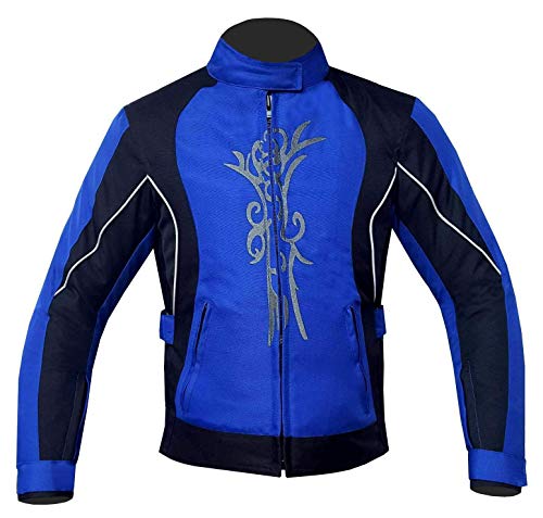 Chaqueta de motocicleta para mujer | Blindada CE | Impermeable para la lluvia para motociclista, chaquetas de moto para mujer (azul, XL), azul
