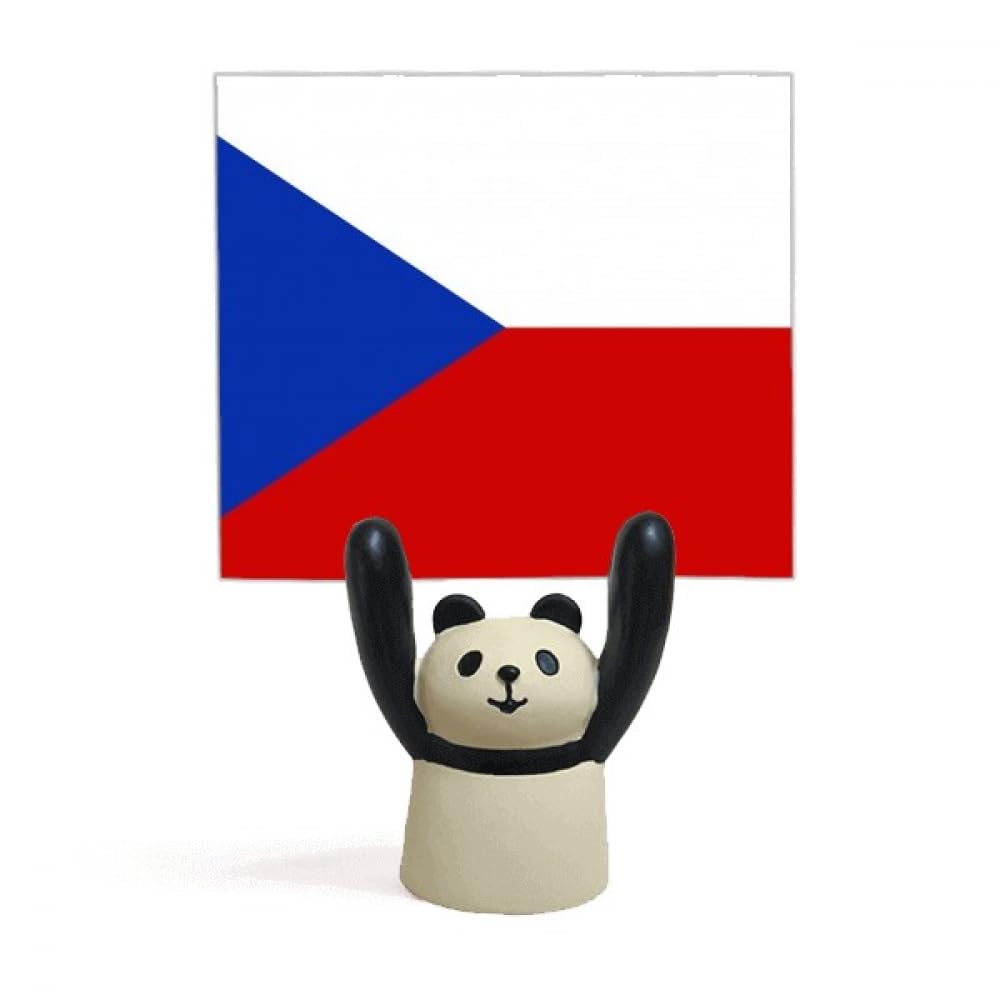 Panda porte-mémo drapeau république tchèque pince note stable - 4