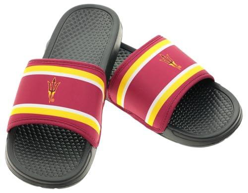 Image of FOCO NCAA Printed Team Logo and Color Stripes Comfortable Slide Sandals