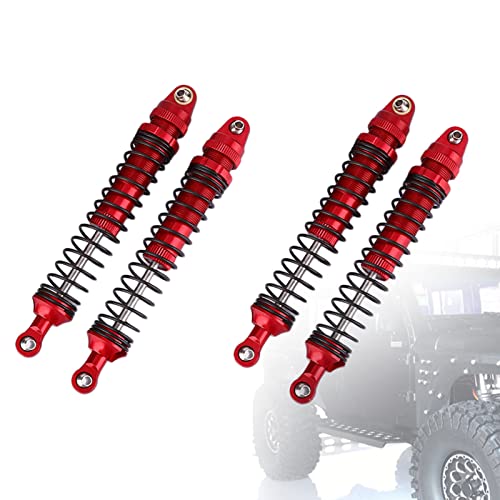 4pcs RC Shock Absorber Kit, Aluminium Alloy Absorber Damper Upgrades Parts for SCX10 D90 1/10 RC Crawler Car (100mm) Suspension 1/10