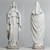 BC Posąg Matki Boskiej Niepokalanego Serca y Maryi, 62 cm H, posąg Matki Boskiej do ogrodu, dekoracja Matki Maryi, na zewnątrz, patio, trawnik, korytarz, religijny, ręcznie malowana przez