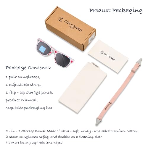 Image of COCOSAND Flexible Polarized Baby Sunglasses with Strap | UV Protection, Bendable, For Toddler Infant Newborn Girl Boy, Age 0-24 Months