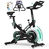 ONETWOFIT Exercise Bike, Spin Bike with Adjustable Magnetic Resistance, Professional Quiet Stationary Bike with LCD Display, Tablet Holder for Home Gym Use（Flywheel weight: 10 kg）