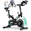 ONETWOFIT Exercise Bike, Spin Bike with Adjustable Magnetic Resistance, Professional Quiet Stationary Bike with LCD Display, Tablet Holder for Home Gym Use（Flywheel weight: 10 kg）
