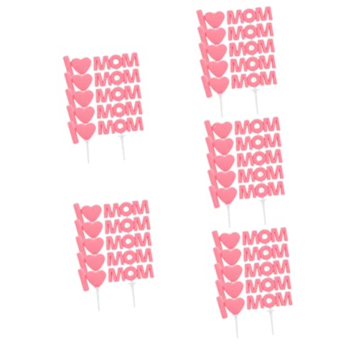 Abaodam 50 Pçs Cupcake Inserções De Bolo De Dia Das Mães Topo De Bolo De Aniversário Rosa Presentes