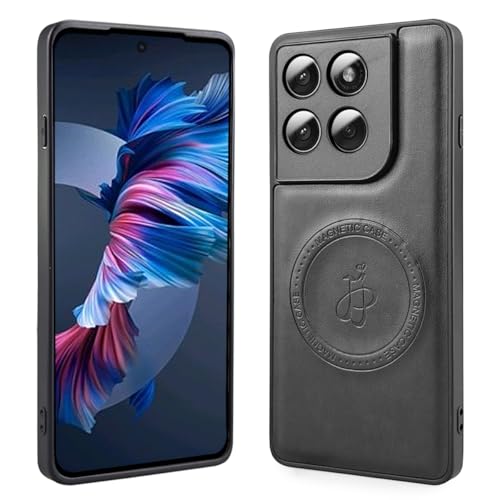 YSONCHAN Funda para Meizu 16S, Carcasa Magnética Resistente para con 2300 Gauss, con Carga inalámbrica mag-Safe, Funda Cuero Antichoque.Negro