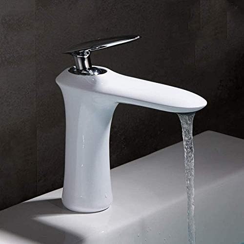 Robinet de lavabo mitigeur cascade en laiton blanc pour salle de bain