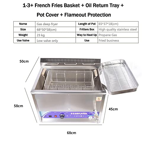 Fritteuse, LPG-Friteuse aus Edelstahl, manuelle Temperatureinstellung für gewerbliche Küchengeräte in Restaurants und Privathaushalten (Style3) – Bild 3