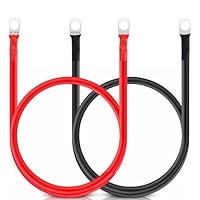 WANGYZJ 2 STK 5 AWG Batteriekabel Aus Reinem Kupfer, Batterie Kabel Mit M8 Ringklemmen, 16mm² Auto Batterie Kabel Für LKW Motorrad Solar Marine Schwarz Rot (Länge: 50 cm)