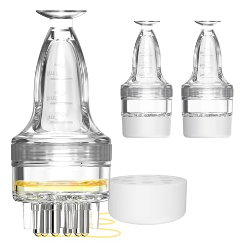 Lot de 2 applicateurs de minoxidil, application rapide et efficace sans désordre pour sérum capillaire, petit outil applicateur de minoxidil, flacon applicateur de cheveux, brosse minoxidil, peigne