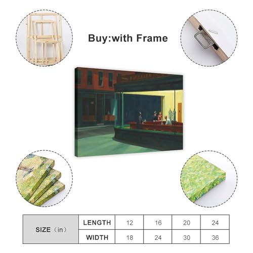 Impression toile Nighthawks Hopper pour habiller un mur de salon vide
