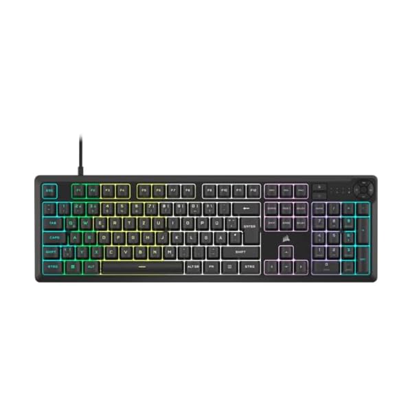 Corsair K55 Core RGB Wired Membrane Gaming Keyboard - Quiet and Sensitive Switches - Splash Resistant - Ten Zone RGB - iCUE Compatible - QWERTY ES - PC, Mac - Black