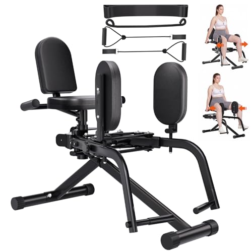 Vanmed Hip Adduction/ Abduction Machine for Home Gym 8-Level Glute Machine & Thigh Workout Equipment Max. Resistance 136 LBS Compact Leg Exercise Euipment for Women & Men Black