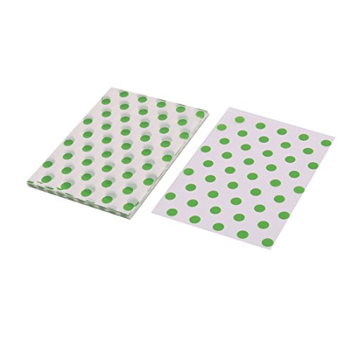 Ruilogod Washi Paper Dot Pattern Body Sugar Candy Cookie Cupcake Wrapping 100pcs Green