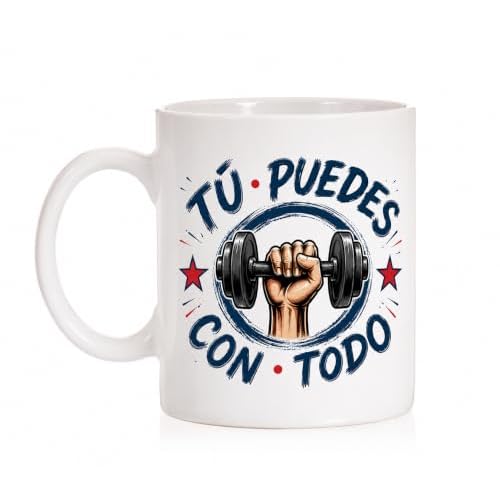 MardeTé Taza Tu Puedes con Todo. Taza de motivación de Regalo para superar Cada día. Deporte. Estudios. Oposiciones