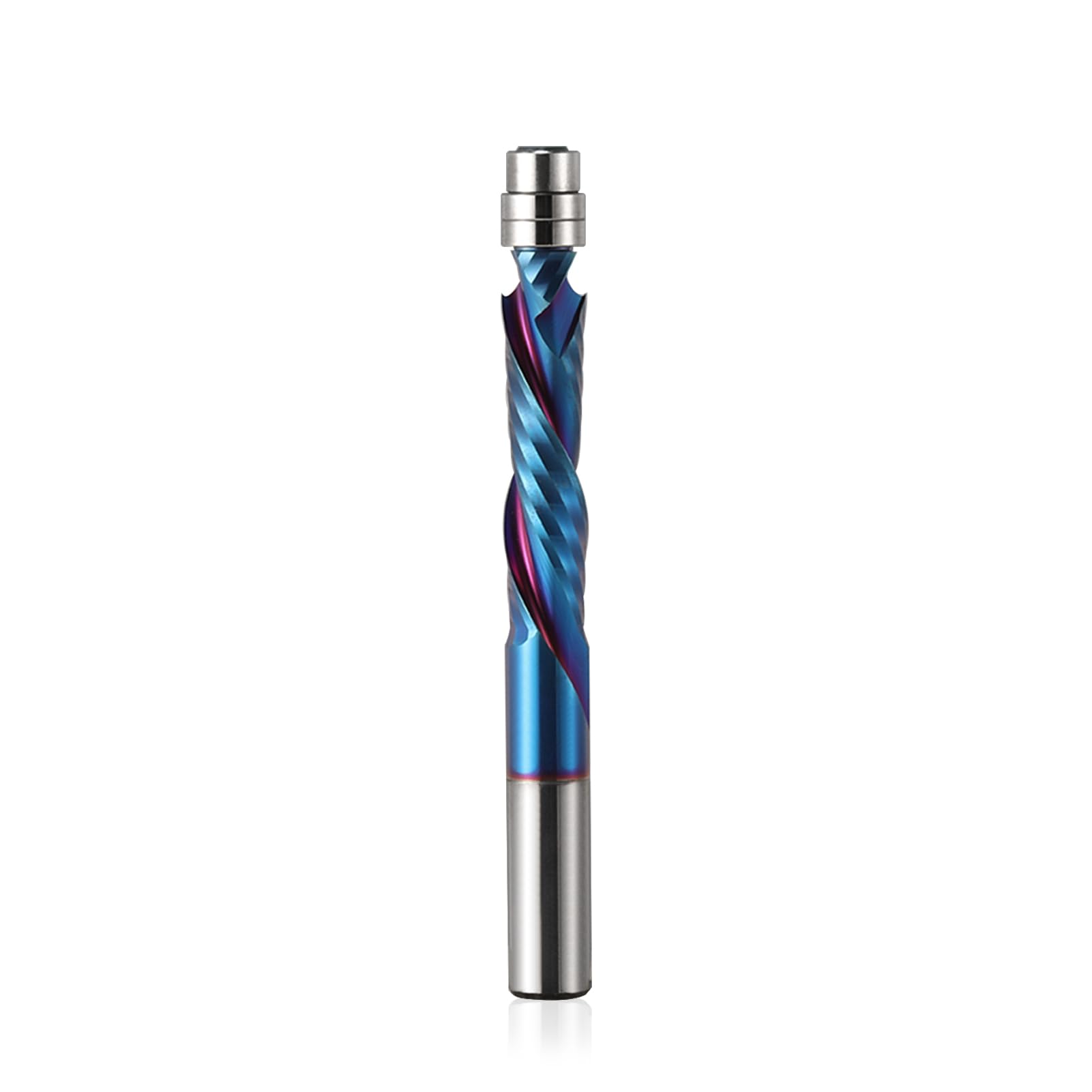 EU_HOZLY Spiral Bündigfräser 8mm Schaft, UP&DOWN Cut Spirale Flush Trim Router Bit,35mm Schnittlänge mit ano Beschichtung,Carbide Drill Bits,Wood Milling Cutters (8 * 35 * 80L)