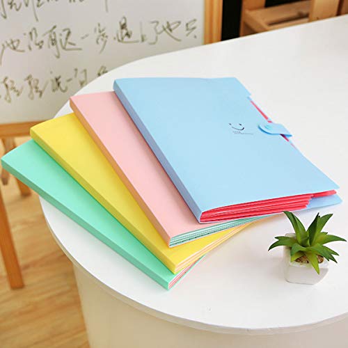 Toymytoy 5 peças de pastas de arquivo expansíveis com 5 bolsos de fecho de pressão de papel de pasta