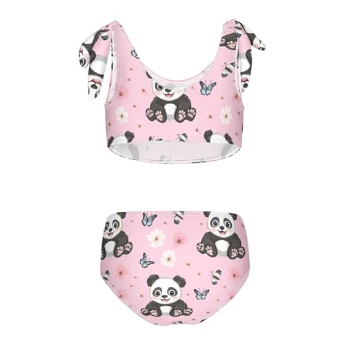 Wusikd Cute Pandas Girls Swimsuits Two Piece Butterfly Swimwear Bikini Set for for Girls Size 3T2
