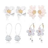 Flower Earrings for Women Floral Spring Earrings Sunflower Daisy Statement Flower Dangle Earring Spring Fashion Gifts Dresses Outfits Accessories