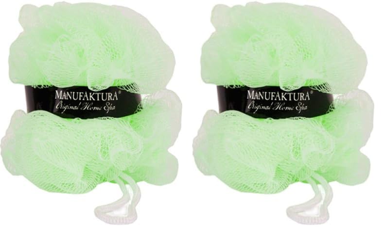 Image of Green Body Wash Cloth /Loofah Diameter 12 cm (Pack of 2)
