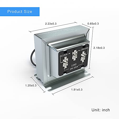 Doorbell Transformer 3Tran Tri-Volt (8V 10Va, 16V 10Va Or 24V 20Va) Hardwired Door Chime Transformer 8-24V #TOP4