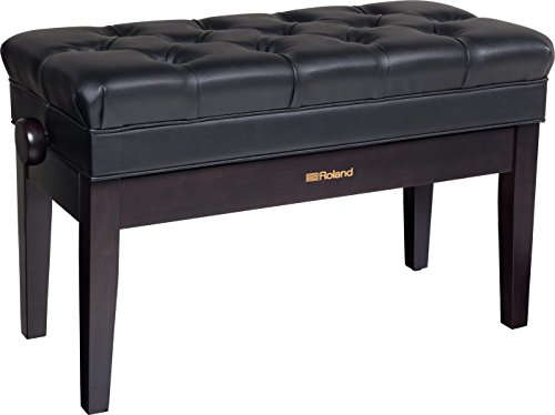Roland RPB-D500 Piano Keyboard Bench, Adjustable Height 19.3-23.2-Inch with Storage Compartment, Rosewood