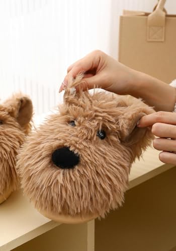 House Slippers for Women Fuzzy Dog Slippers Cute Animal Fluffy Furry Women's Warm Winter Slipper Indoor 20253