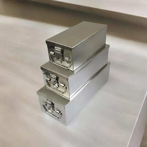 Image of JOWEL Stainless Steel Locker Safe Box /Jewel /Cash Peti /Storage Container Set (8 inch, 10 inch, 12 inch, Pack of 3, Color-coated) (Polished Steel)