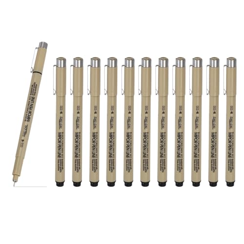 Stylo À Dessin Archivé PATIKIL 003 | Encre Anti-Bavure Résistante À L'Eau 12 Pcs