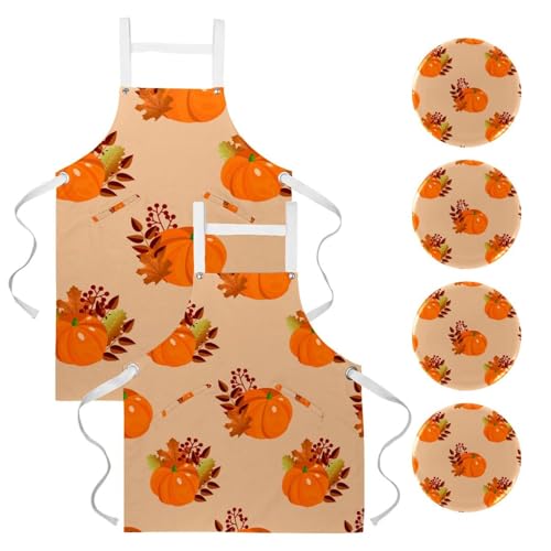 Lot de 2 tabliers de cuisine pour la pâtisserie en famille et les barbecues