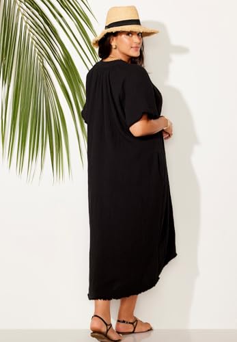 Swimsuits For All Women's Gauze High-Low Sun Dress Cover Up (Plus2