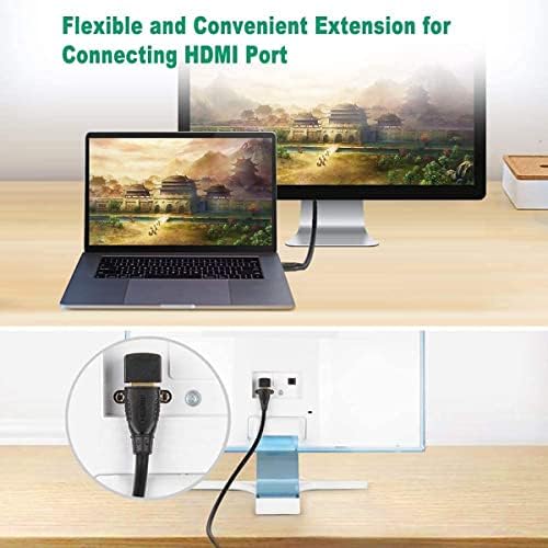BSWL HDMI 90 Degree /270 Degree Adapter Right Angle Hdmi L-type Adapter Cable Male to Female Adapter Support 4K 3D Full HD 2 Pack