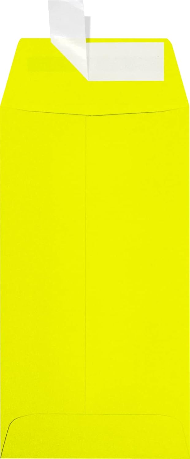 LUXPaper #7 Coin Envelopes | Peel & Press | 3 1/2" x 6 1/2" | Citrus Yellow | 80lb. Text | 1,000 Qty