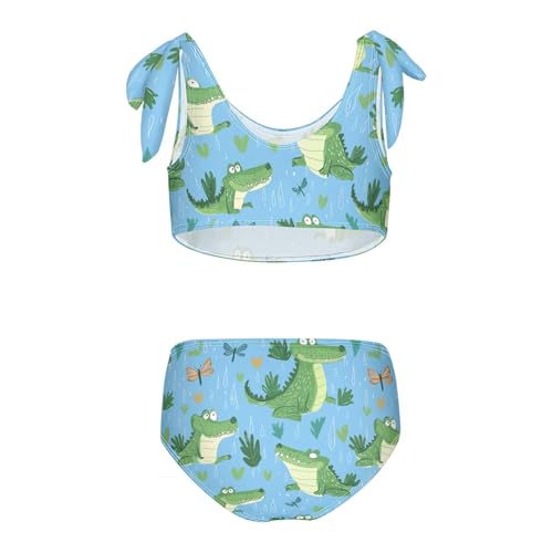 Wusikd Cute Alligators Girls Swimsuits Two Piece Raindrops Swimwear Bikini Set for for Girls Size 3T2