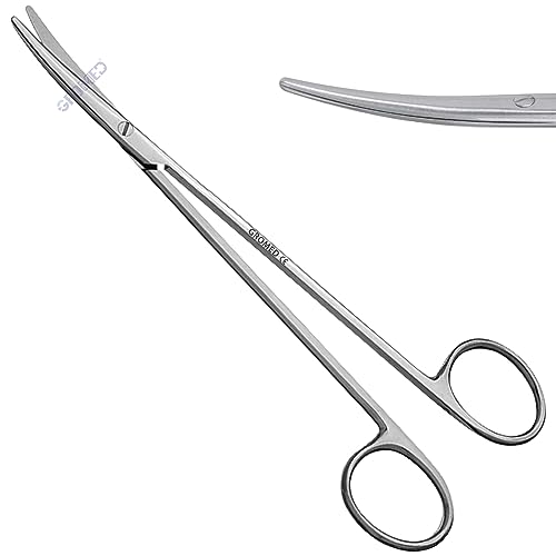 Image of Gromed Metzenbaum Scissors /Tonsil Dissecting Scissors, Blunt x Blunt Blades - Stainless Steel (Curved, 7 inch)