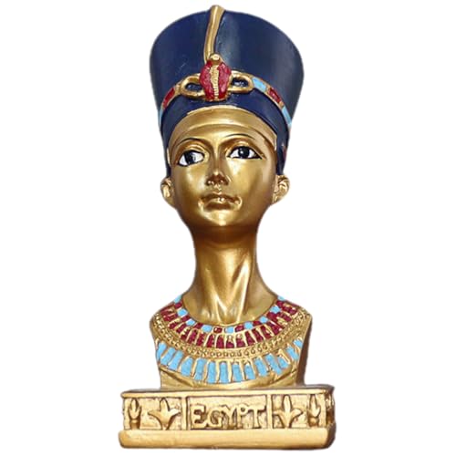 HOMSFOU Kunstharz Cleopatra Büstenstatue Ägyptische Figur Skulptur für Tischdekoration und Wohnraumgestaltung im Büro und Zuhause