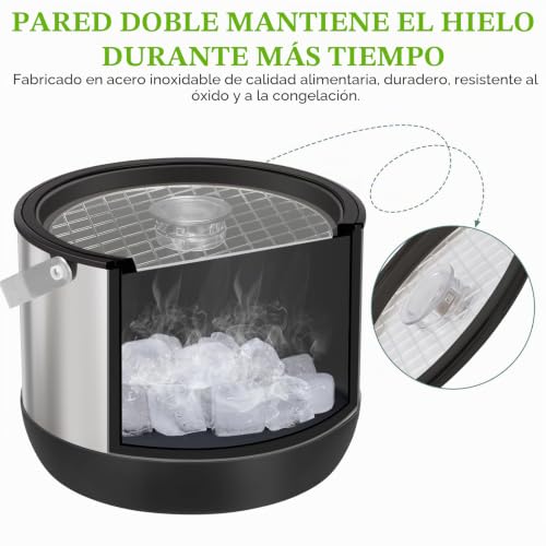 Cubitera con tapa y pala de 4,8 L sin BPA para enfriar bebidas 5