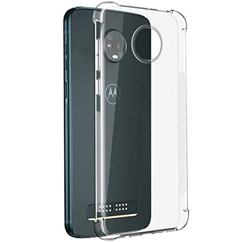 Sidande Moto Z4 Case, Moto Z4 Play Case, Shockproof Clear Soft Flexible TPU Slim Protective Phone Case Cover for Motorola Moto Z4 (Clear)