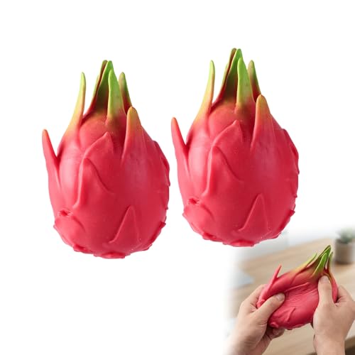 Dragon Fruit Squishy, Giant Dragonfruit Squishy, Realistic Fruit Stress Balls Stress Relief Fidget, Soft Squeeze Fidget Toy (2PC