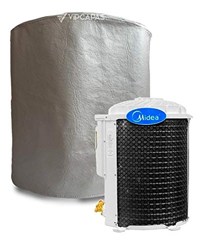 Capa Condensador Ar Condicionado Barril Midea 9000 Btus - PVC e Poliéster - Prata - Impermeável