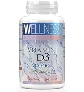 WELLNESS OPTI Vitamine D3 – zonsupplement voor dagelijks gebruik, 400 capsules met geleidelijke a...
