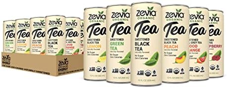 Zevia Organic Sugar Free Iced Tea, Variety Pack, 12 Ounce Cans (Pack of 12)