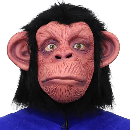 SANZHIGUO Monkey Mask Latex Animal Mask Halloween Costume Cosplay Party Prop