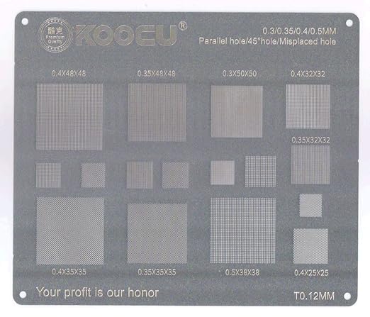 Mobile World 1Pcs Stencil Universal 0.3/0.35/0.4/0.5mm BGA Reballing Stencil Solder Net for All smartphone's CPU-image-30